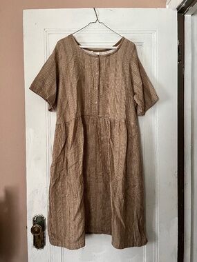 Conscious Clothing Dress Cottagecore Striped Button-Front Ethical 3X